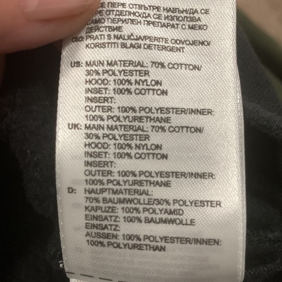 Adidas hooded jacket w/ 3 different materials zipper pockets hook and loop neck - Picture 11 of 11